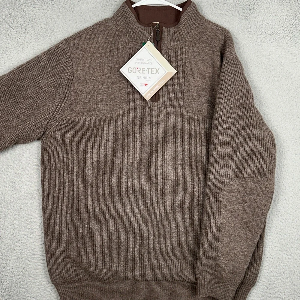 NEW L.L. Bean Sweater Mens XL Tall  Windstopper Dark Cinder Merino Lambswool